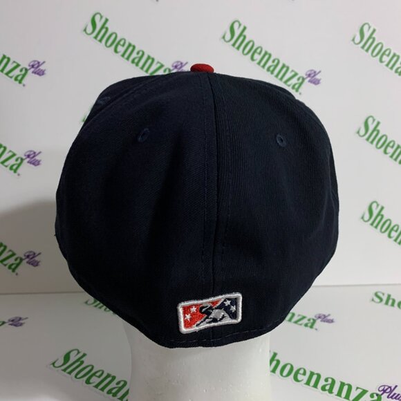 New Era 59Fifty Hat MiLB Rome Braves Baseball Fitted Cap Navy Blue Red 7 3/4 - Picture 4 of 7